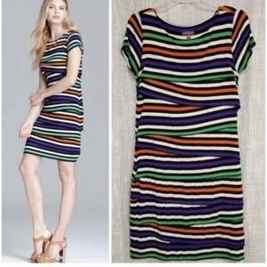 Vince Camuto Stripe Ruffle Tiered Jersey Dress